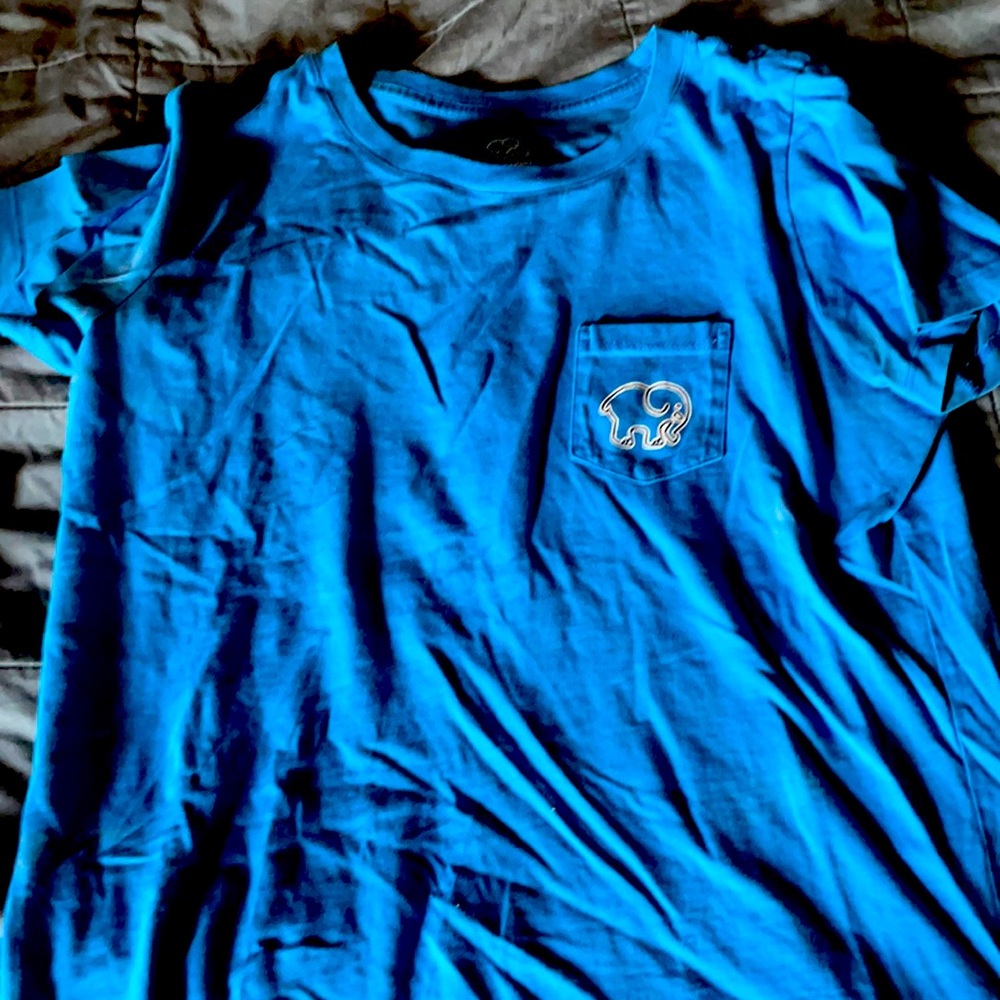 Royal blue ivory Ella short sleeve shirt